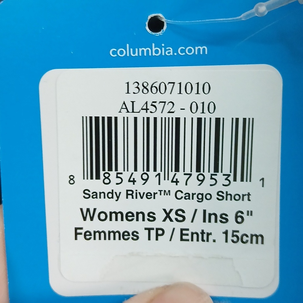New Columbia Sandy River Cargo Shorts Womens XS Black Adjustable Waist Active - Picture 5 of 8